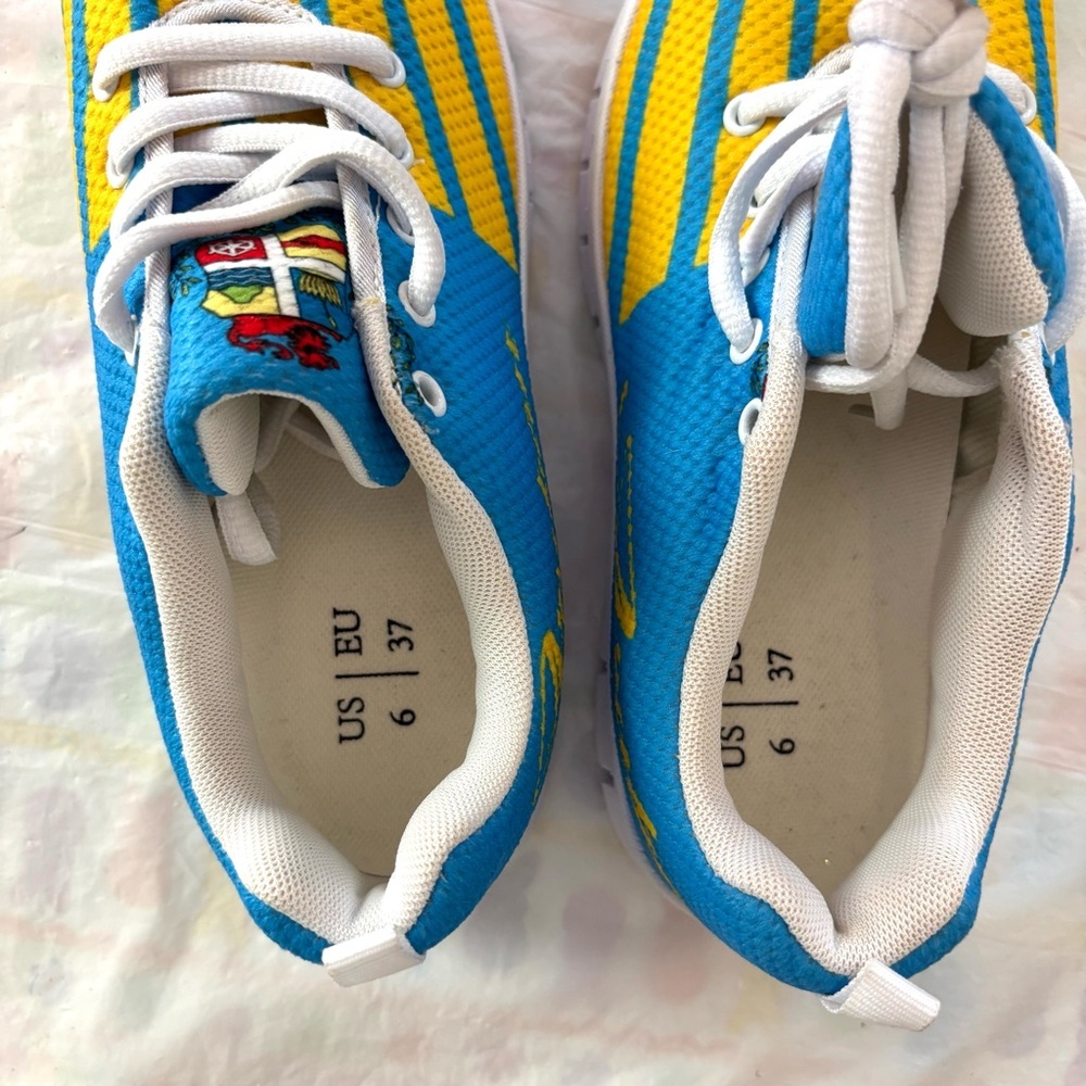 NWOT Aruba Special Sneakers Blue and Yellow Athletic Sneakers SZ 6 - Picture 7 of 13